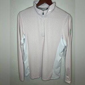 Kjus Women's Golf Pullover Long Sleeve Sunshine Light Pink 1/4‎ Zip Large